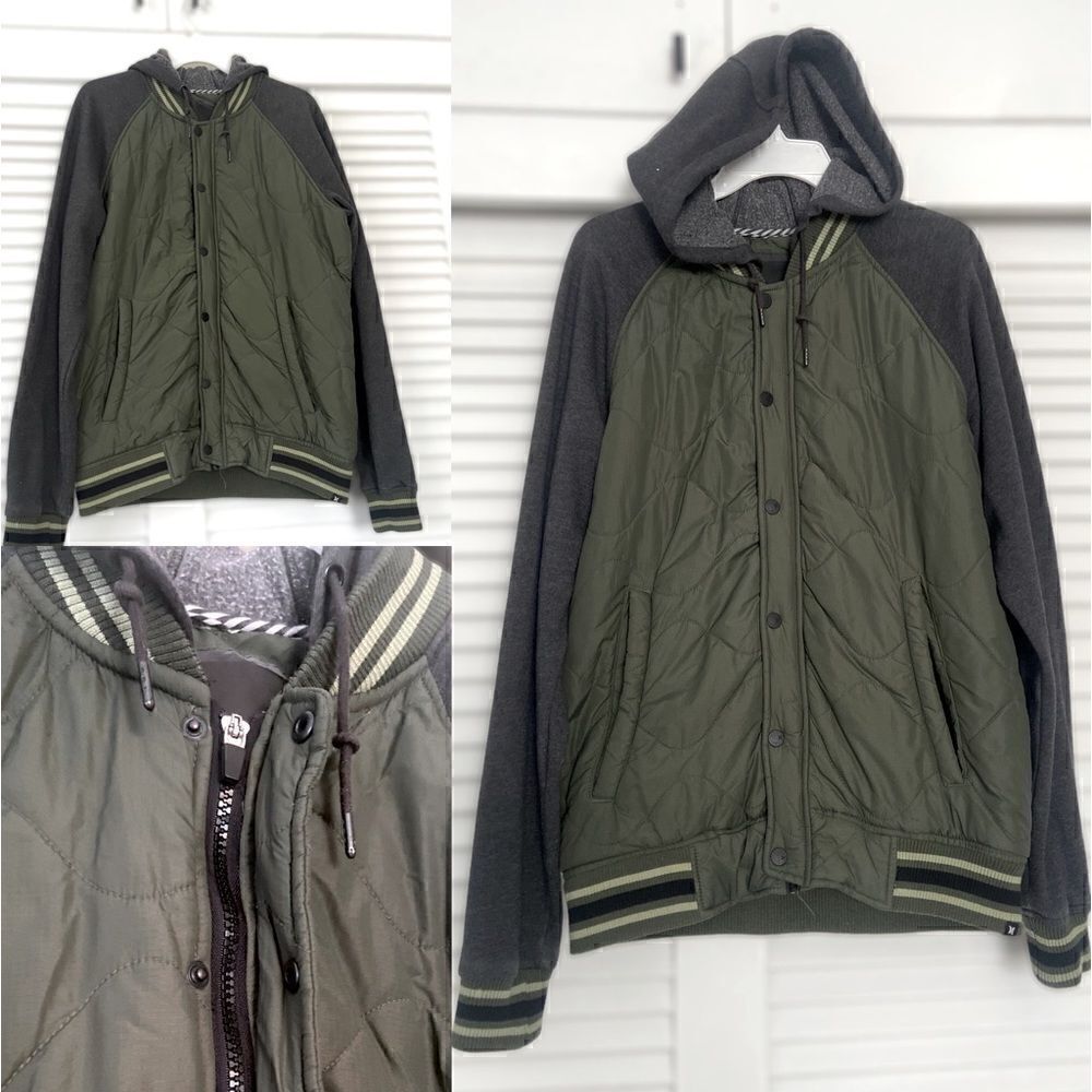 Hurley Hooded Winter Ski Jacket Coat Size L